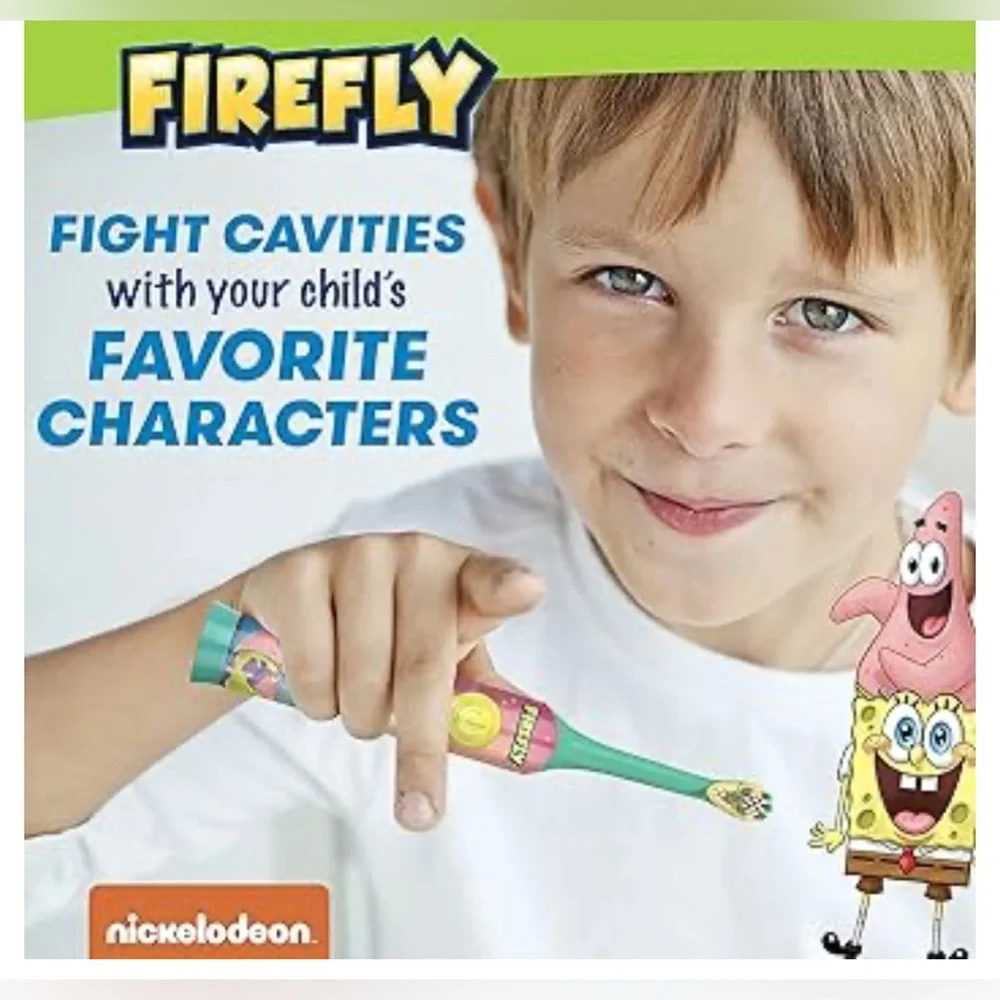 Spongebob squarepants Firefly Clean‎ N' Protect Power Toothbrush new